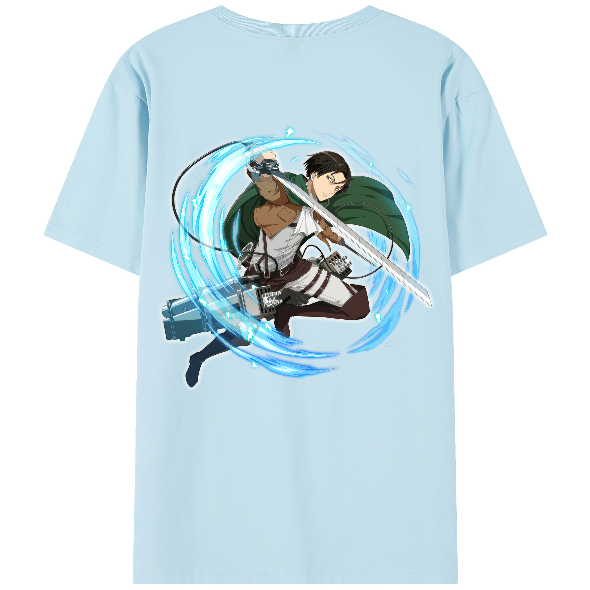 （画像用） 進撃の巨人 リヴァイ·アッカーマン Attack on Titan Levi Ackerman 綿100％半袖Tシャツ（背面プリント）